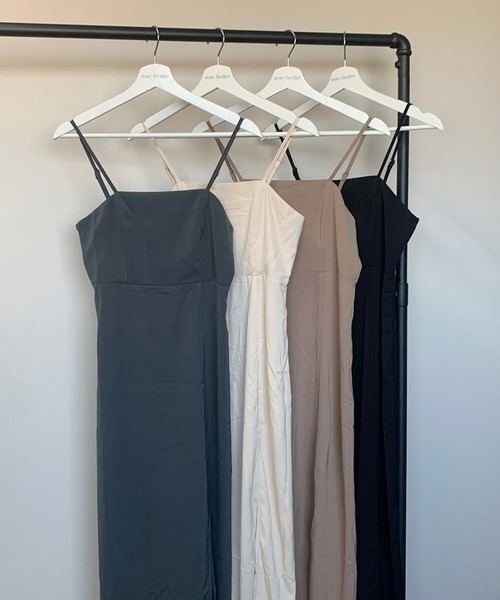 non-hedge（ノンヘッジ）の「スリット入りロングキャミワンピース（ワンピース・レディース・モカ/ベージュ/ブラック/チャコールグレー・FREE）」の17枚目の写真