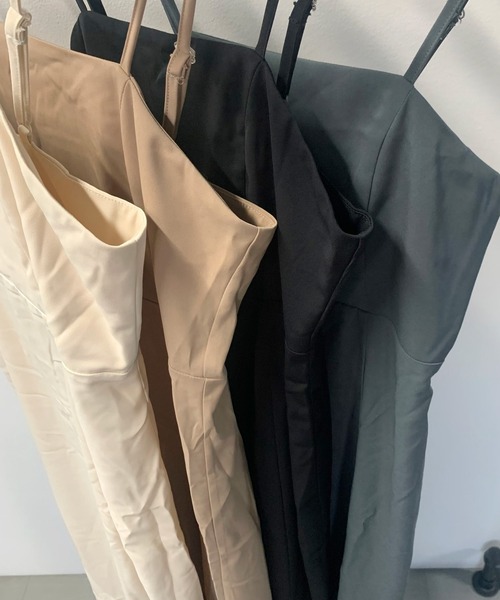 non-hedge（ノンヘッジ）の「スリット入りロングキャミワンピース（ワンピース・レディース・モカ/ベージュ/ブラック/チャコールグレー・FREE）」の18枚目の写真