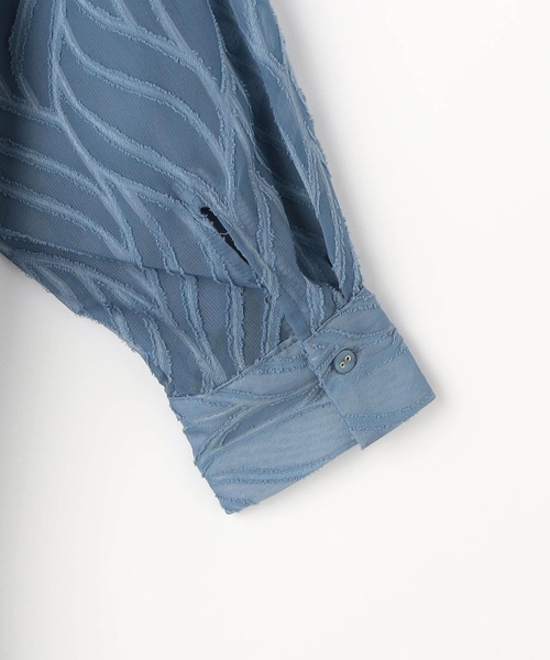 NICOLE white（ニコルホワイト）の「シアージャガードチュニックブラウス（シャツ/ブラウス・レディース・ブラック/オフホワイト/ブルー・FREE）」の9枚目の写真