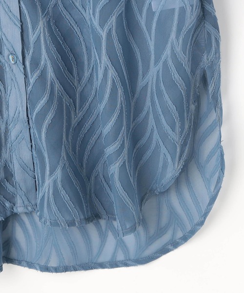 NICOLE white（ニコルホワイト）の「シアージャガードチュニックブラウス（シャツ/ブラウス・レディース・ブラック/オフホワイト/ブルー・FREE）」の10枚目の写真