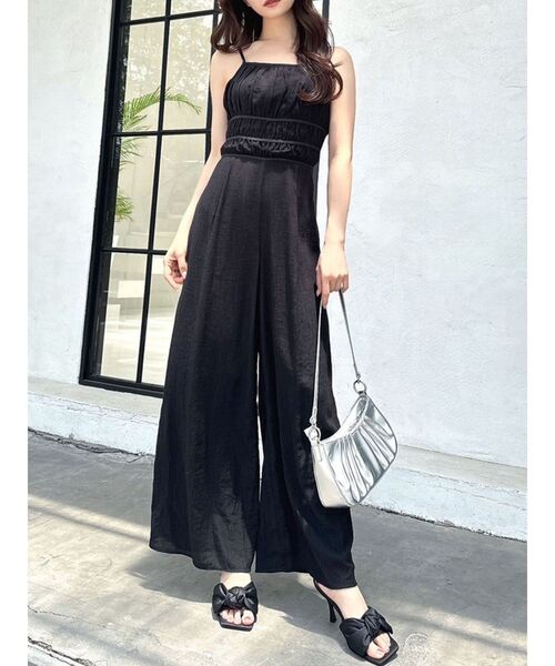 RESEXXY(リゼクシー)の「シフォンキャミコンビネゾン(つなぎ/オールインワン・レディース・ブラック/アイボリー/その他1・FREE)」の1枚目の写真