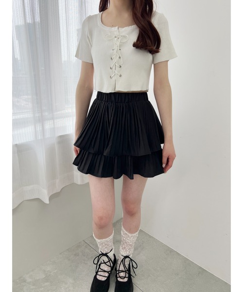 PHILLY（フィリー）の「【PHILLY】レースアップリブニットトップス（ニット/セーター・レディース・ホワイト/ブラック・FREE）」の13枚目の写真