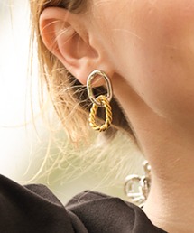 ANOH | コンビカラーツイストフープピアス(ピアス（両耳用）)