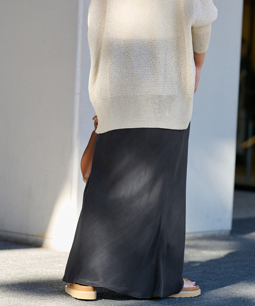 FRAMeWORK(フレームワーク)の「≪追加≫フィブリルキュプラバイアススカート2(スカート・レディース・モカ/ブラック・38/36/40)」の4枚目の写真