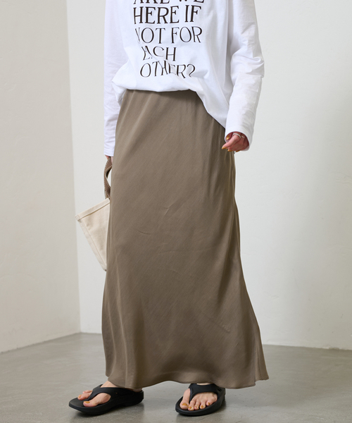 FRAMeWORK(フレームワーク)の「≪追加≫フィブリルキュプラバイアススカート2(スカート・レディース・モカ/ブラック・38/36/40)」の10枚目の写真