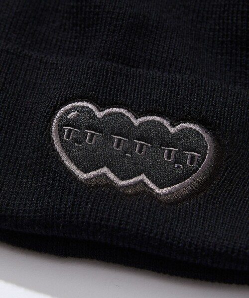 FREAK'S STORE（フリークスストア）の「Kurt Wu/カート ウー triple love ビーニー/トリプルラブ/ハートデザイン/ニット帽（ニットキャップ/ビーニー・メンズ・ブラック/レッド・ﾌﾘ-）」の7枚目の写真