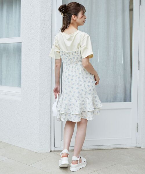 MAJESTIC LEGON（マジェスティックレゴン）の「ショルダーリボンミニキャミワンピ（ワンピース・レディース・ホワイト系その他/ホワイト系その他2/ブラック系その他・MEDIUM）」の22枚目の写真