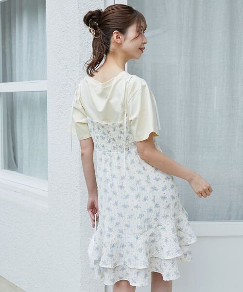 MAJESTIC LEGON（マジェスティックレゴン）の「ショルダーリボンミニキャミワンピ（ワンピース・レディース・ホワイト系その他/ホワイト系その他2/ブラック系その他・MEDIUM）」の18枚目の写真