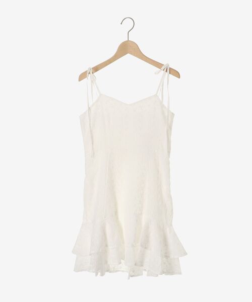 MAJESTIC LEGON（マジェスティックレゴン）の「ショルダーリボンミニキャミワンピ（ワンピース・レディース・ホワイト系その他/ホワイト系その他2/ブラック系その他・MEDIUM）」の5枚目の写真