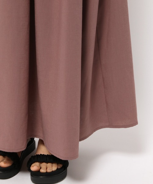 mysty woman（ミスティウーマン）の「ギャザーキャミワンピース　128572（ワンピース・レディース・ブラック/ベージュ系その他/ピンク・FREE）」の5枚目の写真