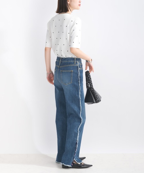 PICCIN PERLA（ピッチンペルラ）の「ハート柄刺繍リブニット（ニット/セーター・レディース・ブラック/オフホワイト/ホワイト系その他・M）」の10枚目の写真