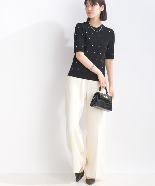 PICCIN PERLA（ピッチンペルラ）の「ハート柄刺繍リブニット（ニット/セーター・レディース・ブラック/オフホワイト/ホワイト系その他・M）」の22枚目の写真