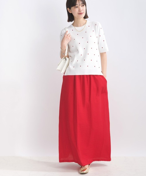 PICCIN PERLA（ピッチンペルラ）の「ハート柄刺繍リブニット（ニット/セーター・レディース・ブラック/オフホワイト/ホワイト系その他・M）」の15枚目の写真