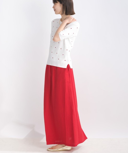 PICCIN PERLA（ピッチンペルラ）の「ハート柄刺繍リブニット（ニット/セーター・レディース・ブラック/オフホワイト/ホワイト系その他・M）」の16枚目の写真