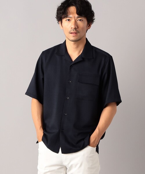 COMME CA MEN(コムサメン)の「【4カラー展開】リフラクス オックス半袖シャツ(シャツ/ブラウス・メンズ・ネイビー/キャメル/サックスブルー/グレー・S/M/L)」の3枚目の写真