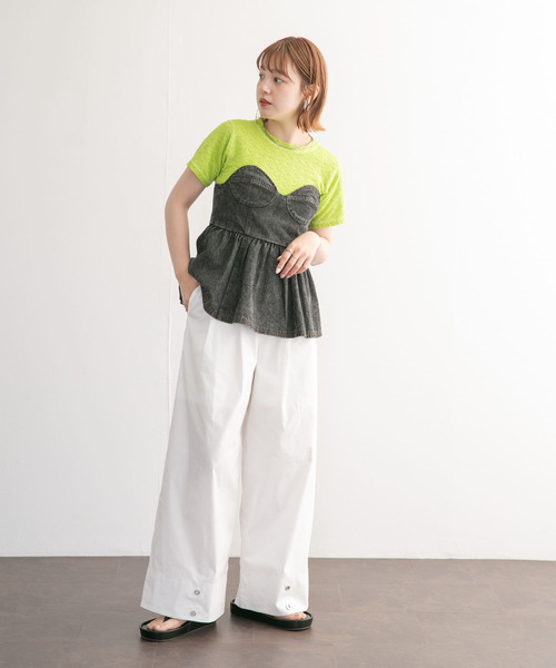 KBF(ケイビーエフ)の「ステッチデザインシャーリングTEE(Tシャツ/カットソー・レディース・グリーン系その他/ブラック/オフホワイト・ONE)」の20枚目の写真