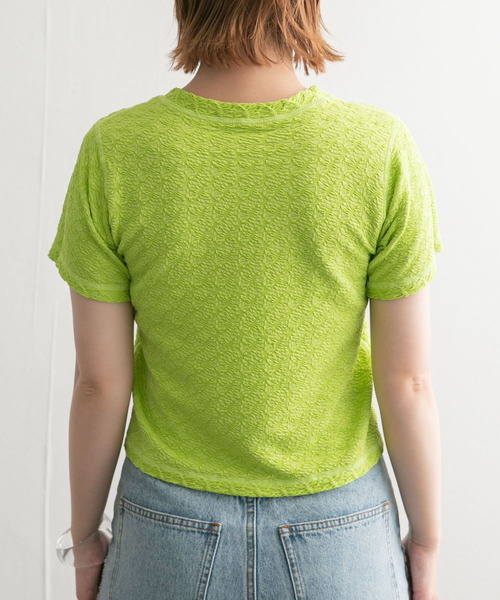 KBF(ケイビーエフ)の「ステッチデザインシャーリングTEE(Tシャツ/カットソー・レディース・グリーン系その他/ブラック/オフホワイト・ONE)」の16枚目の写真