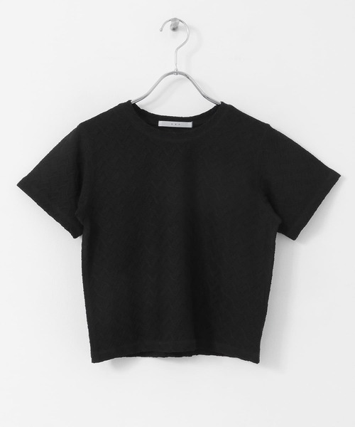 KBF(ケイビーエフ)の「ステッチデザインシャーリングTEE(Tシャツ/カットソー・レディース・グリーン系その他/ブラック/オフホワイト・ONE)」の10枚目の写真
