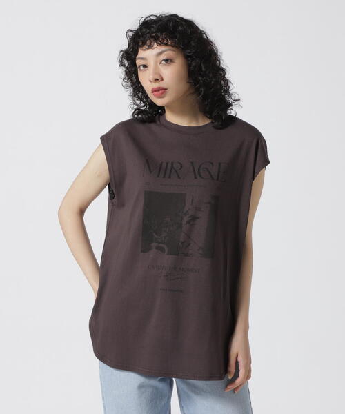 DROIT BELLO（ドロイトベロ）の「DROIT BELLO（ドロイトベロ）PHOTOフレンチTシャツ（Tシャツ/カットソー・レディース・ホワイト/チャコールグレー・F）」の4枚目の写真