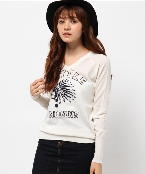 VENERTA knitwear（ヴェネルタニットウェア）の「VENERTA　KNITWEAR　ヴェネルタ　INDIAN　HOLIDAY　LINE（ニット/セーター・レディース・ホワイト/ネイビー・FREE）」の10枚目の写真