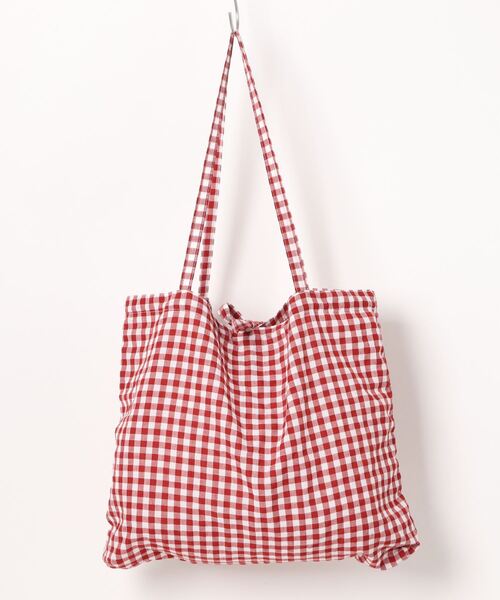 セール】Mignonjour/リボンギンガムチェックトートバッグ M2443