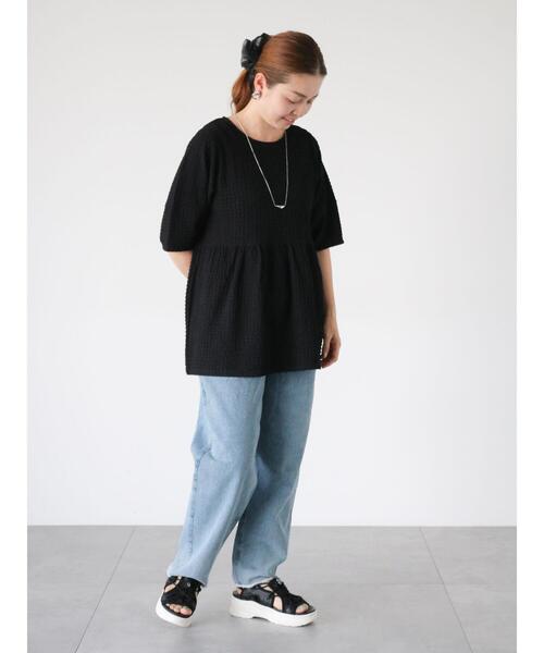 Lugnoncure(ルノンキュール)の「ペプラムふくれカットソー(Tシャツ/カットソー・レディース・オフホワイト/ネイビー/ブラック・F)」の6枚目の写真