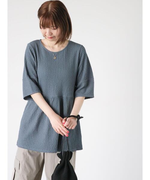 Lugnoncure(ルノンキュール)の「ペプラムふくれカットソー(Tシャツ/カットソー・レディース・オフホワイト/ネイビー/ブラック・F)」の9枚目の写真