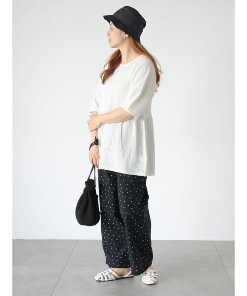 Lugnoncure(ルノンキュール)の「ペプラムふくれカットソー(Tシャツ/カットソー・レディース・オフホワイト/ネイビー/ブラック・F)」の10枚目の写真