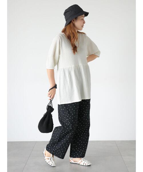 Lugnoncure(ルノンキュール)の「ペプラムふくれカットソー(Tシャツ/カットソー・レディース・オフホワイト/ネイビー/ブラック・F)」の11枚目の写真