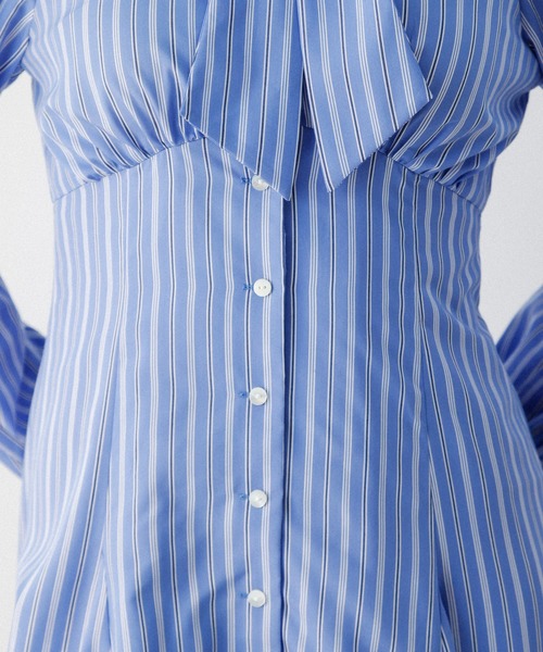 DEICY（デイシー）の「ストライプボウタイワンピース（ワンピース・レディース・ブルー/モカ・1/0）」の19枚目の写真