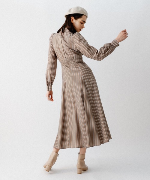 DEICY（デイシー）の「ストライプボウタイワンピース（ワンピース・レディース・ブルー/モカ・1/0）」の7枚目の写真