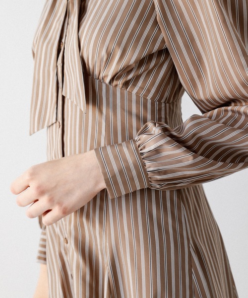 DEICY（デイシー）の「ストライプボウタイワンピース（ワンピース・レディース・ブルー/モカ・1/0）」の11枚目の写真