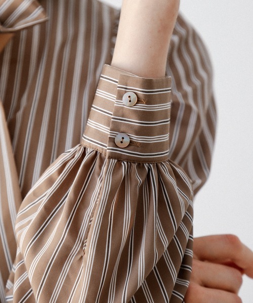 DEICY（デイシー）の「ストライプボウタイワンピース（ワンピース・レディース・ブルー/モカ・1/0）」の12枚目の写真