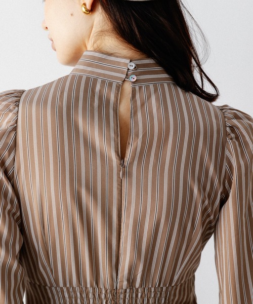 DEICY（デイシー）の「ストライプボウタイワンピース（ワンピース・レディース・ブルー/モカ・1/0）」の15枚目の写真