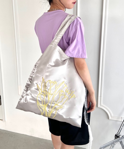 送関込【Dries Van Noten】装飾サテントートバッグ スモール 送関込【Dries Van Noten】装飾サテントートバッグ スモール