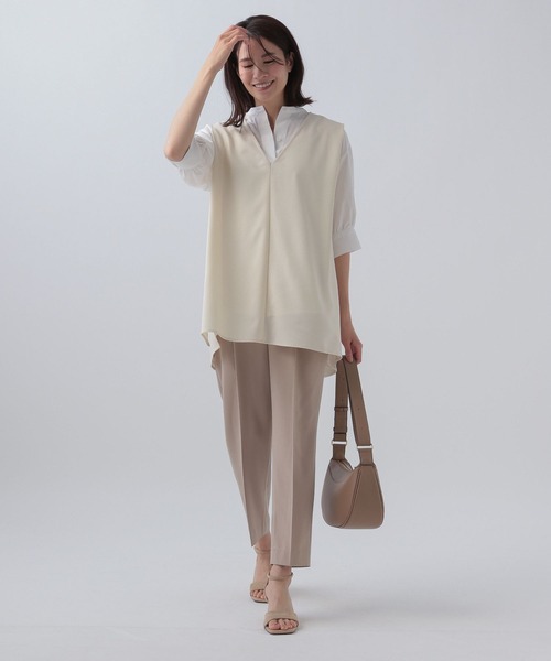 Elura（エルーラ）の「サラサラサマーレイヤードプルオーバー/105364（シャツ/ブラウス・レディース・ブラック/ダークネイビー/ホワイト・FREE）」の22枚目の写真