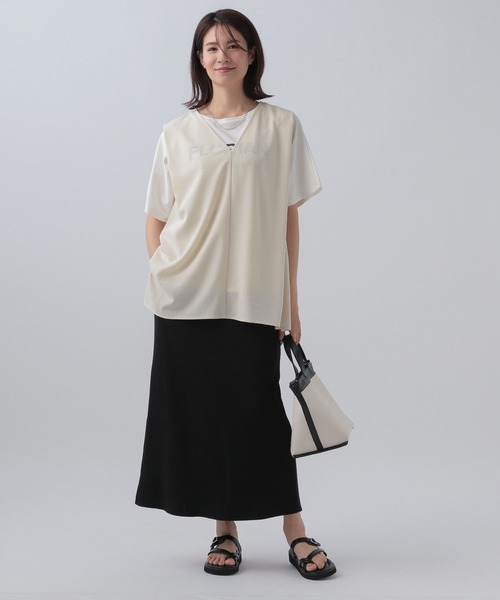 Elura（エルーラ）の「サラサラサマーレイヤードプルオーバー/105364（シャツ/ブラウス・レディース・ブラック/ダークネイビー/ホワイト・FREE）」の21枚目の写真