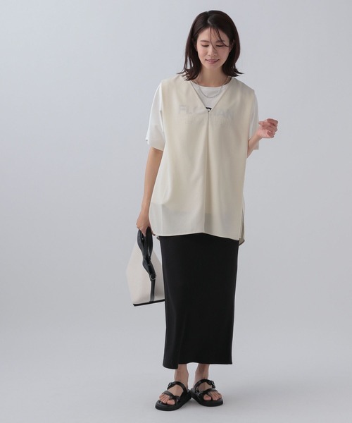 Elura（エルーラ）の「サラサラサマーレイヤードプルオーバー/105364（シャツ/ブラウス・レディース・ブラック/ダークネイビー/ホワイト・FREE）」の20枚目の写真