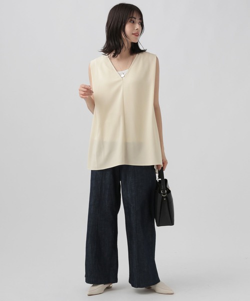 Elura（エルーラ）の「サラサラサマーレイヤードプルオーバー/105364（シャツ/ブラウス・レディース・ブラック/ダークネイビー/ホワイト・FREE）」の19枚目の写真