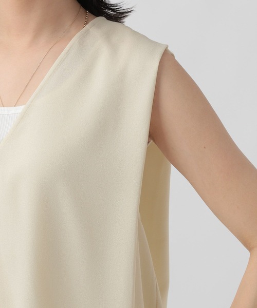 Elura（エルーラ）の「サラサラサマーレイヤードプルオーバー/105364（シャツ/ブラウス・レディース・ブラック/ダークネイビー/ホワイト・FREE）」の9枚目の写真