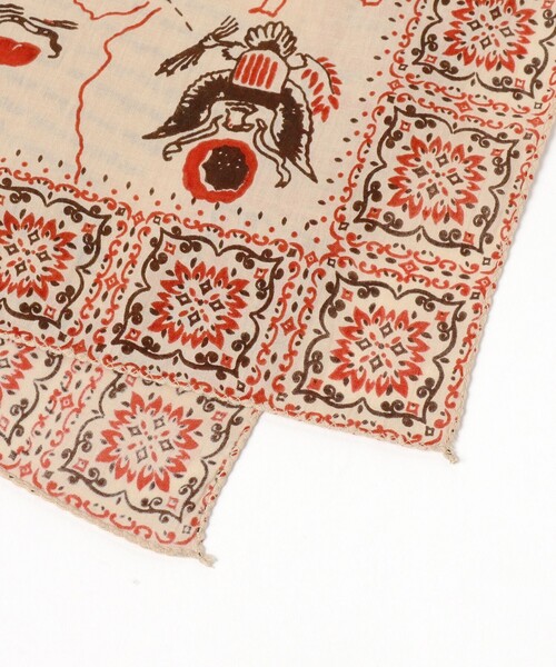 BEAMS BOY（ビームスボーイ）の「BINDU / マップ プリント バンダナ 24FW（バンダナ/スカーフ・レディース・ベージュ/オフホワイト/ブルー・ONE SIZE）」の4枚目の写真