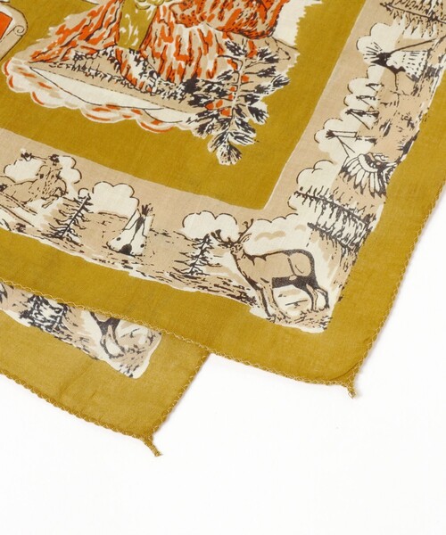 BEAMS BOY（ビームスボーイ）の「BINDU / マップ プリント バンダナ 24FW（バンダナ/スカーフ・レディース・ベージュ/オフホワイト/ブルー・ONE SIZE）」の5枚目の写真