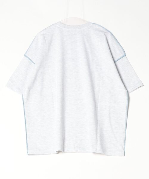 FUNALIVE(ファンアライブ)の「オーバーロック配色BIGTシャツ(Tシャツ/カットソー・メンズ・ブルー/イエロー/アッシュグレー/ピンク/グリーン・FREE)」の6枚目の写真