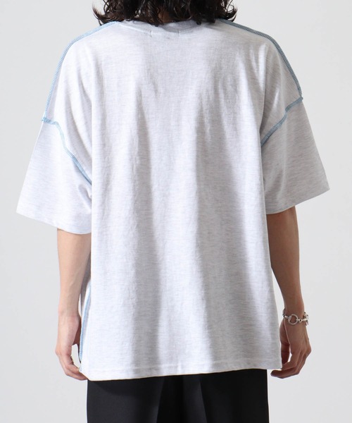 FUNALIVE(ファンアライブ)の「オーバーロック配色BIGTシャツ(Tシャツ/カットソー・メンズ・ブルー/イエロー/アッシュグレー/ピンク/グリーン・FREE)」の12枚目の写真