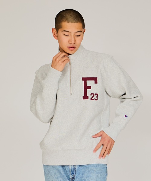 Champion(チャンピオン)の「【Champion/チャンピオン】メンズ リバースウィーブ(R) ハーフジップスウェットシャツ(スウェット・メンズ・ブラック/ダークネイビー/シルバーグレー/オートミール・MEDIUM/LARGE/X-LARGE)」の2枚目の写真