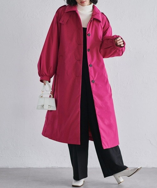 RANAN(ラナン)の「<カポック>エコダウンステンカラーコート(ステンカラーコート・レディース・ブラック/ピンク・LL/M/L)」の12枚目の写真