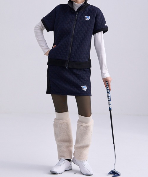 sanrio（サンリオ）の「〈UNDOVEgolf〉＜タキシードサム＞【吸水速乾/ストレッチ/UV対策/ウォッシャブル/リブ使い/ゴルフウェア/レディースゴルフウェア/golf/スポーツウェア/ゴルフ/キャラクターコラボ/サンリオ】リブ切替キルト風ベスト（ゴルフグッズ・レディース・ネイビー・LARGE/MEDIUM）」の18枚目の写真