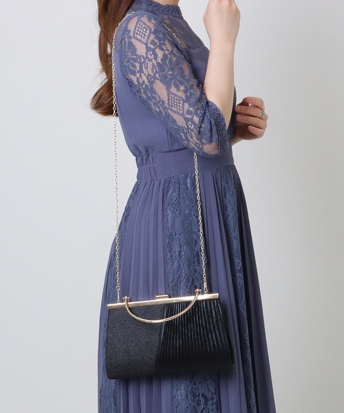Lace Ladies(レースレディース)の「ラメ×プリーツ 3WAY コンパクト スクエア バッグ(クラッチバッグ・レディース・シルバー/ブラック/ゴールド・FREE)」の9枚目の写真