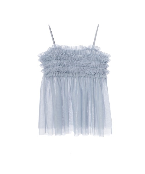 fifth（フィフス）の「マイクロチュールフリルキャミ（キャミソール・レディース・ブラック/ブルーグレー/スモークピンク・M）」の21枚目の写真