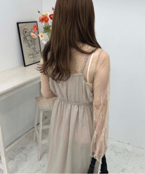 raffime（ラフィミー）の「カットアウトキャミワンピース（ワンピース・レディース・ブラック/グレイッシュベージュ/ピンク・MEDIUM/SMALL）」の19枚目の写真